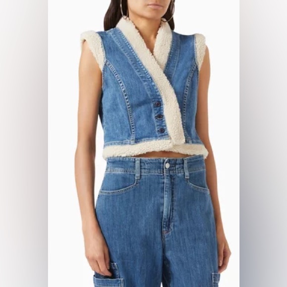 NWT LE JEAN Gracie Sherpa Vest - Picture 3 of 14